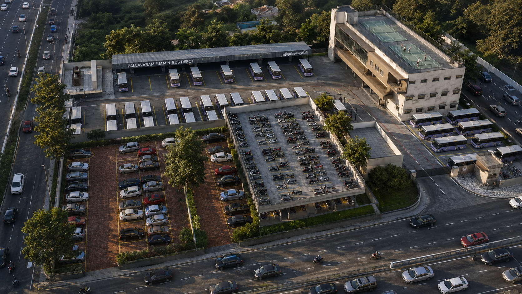 Mini E-bus depot